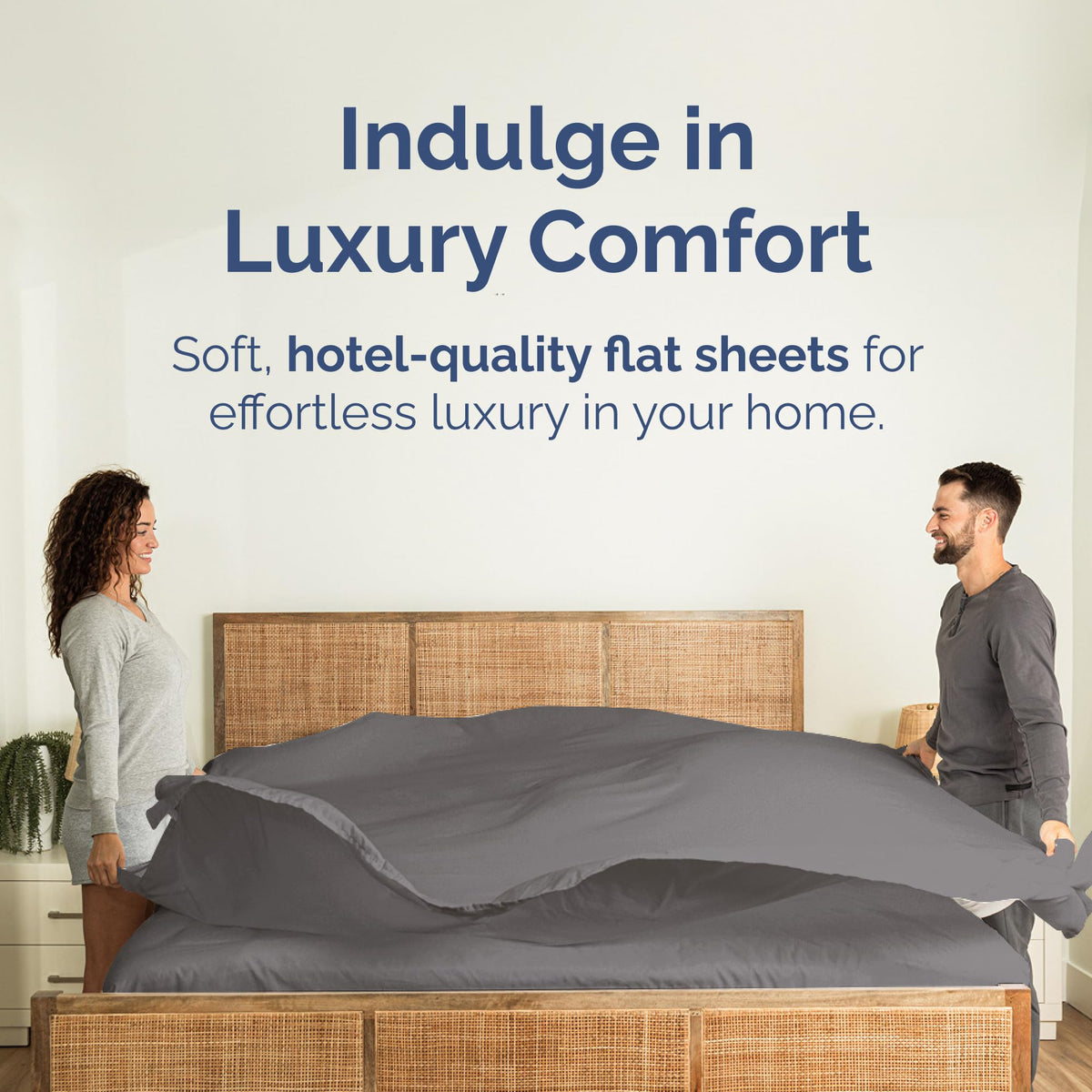 CGK Unlimited flat sheet soft-touch closeup, ultra-soft and breathable.