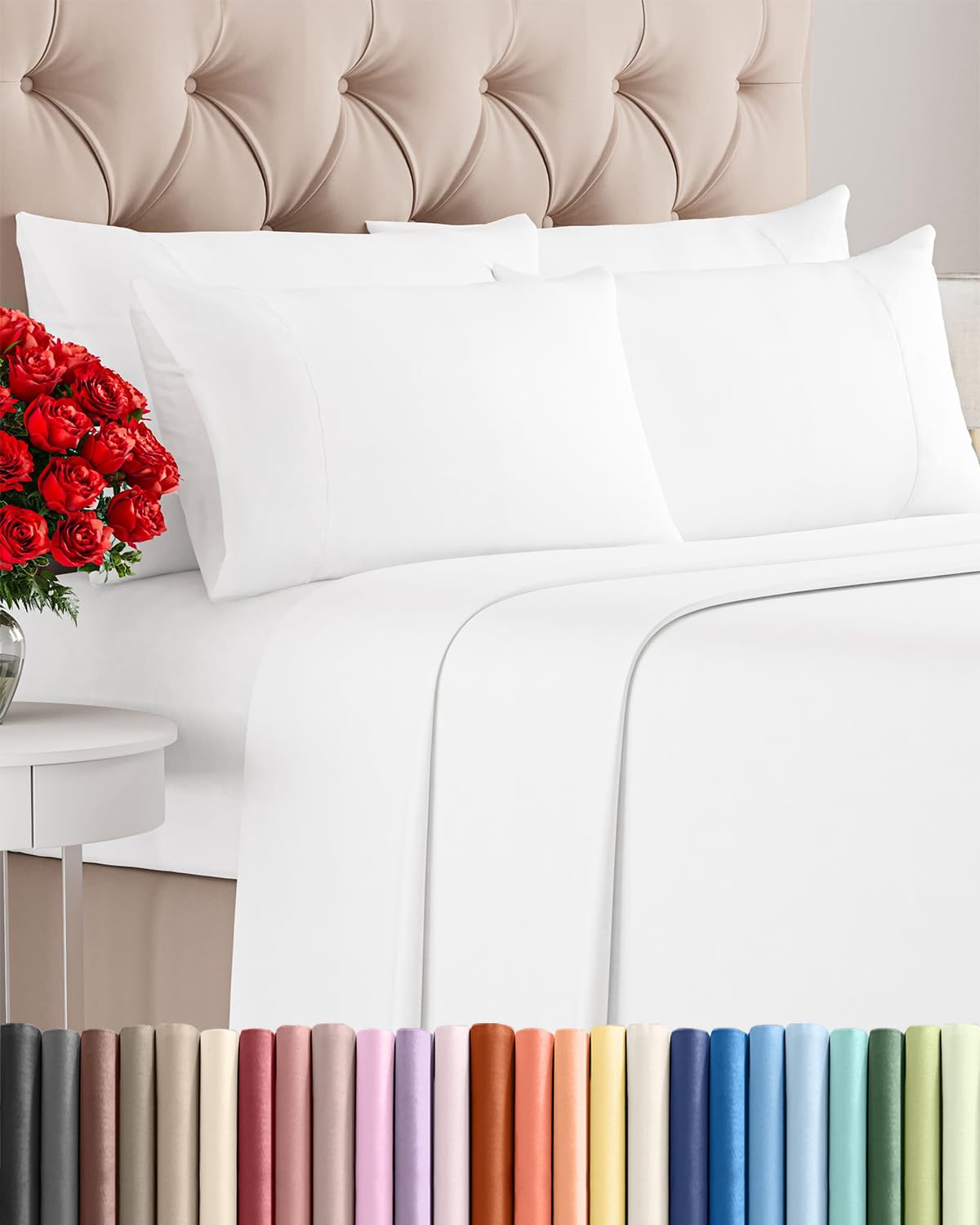 CGK Unlimited full sheet set flat sheet with breathable cooling fabric.