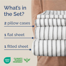 CGK Unlimited sheet set fitted sheet 75x54 ensures secure fit on deep mattresses.