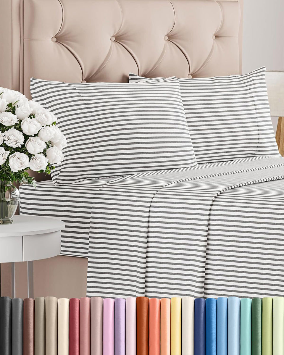 CGK Unlimited full-size sheet set flat sheet 96x81 delivers breathable cooling comfort.