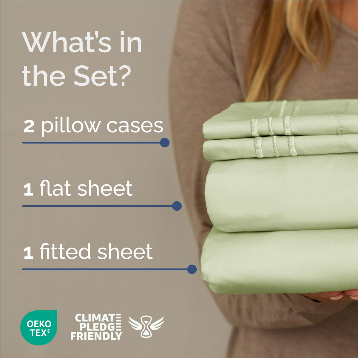 Breathable cooling fabric from CGK Unlimited sheet set shown on a bed