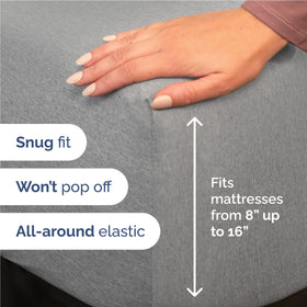 Deep-pocket fit on mattress up to 16 inches with CGK Unlimited set