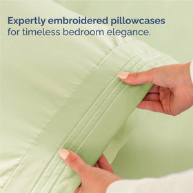 Double brushed microfiber detail highlighting softness of CGK Unlimited sheets