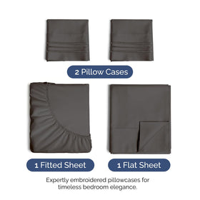 CGK Unlimited charcoal sheet set fitted sheet with deep pockets for secure fit