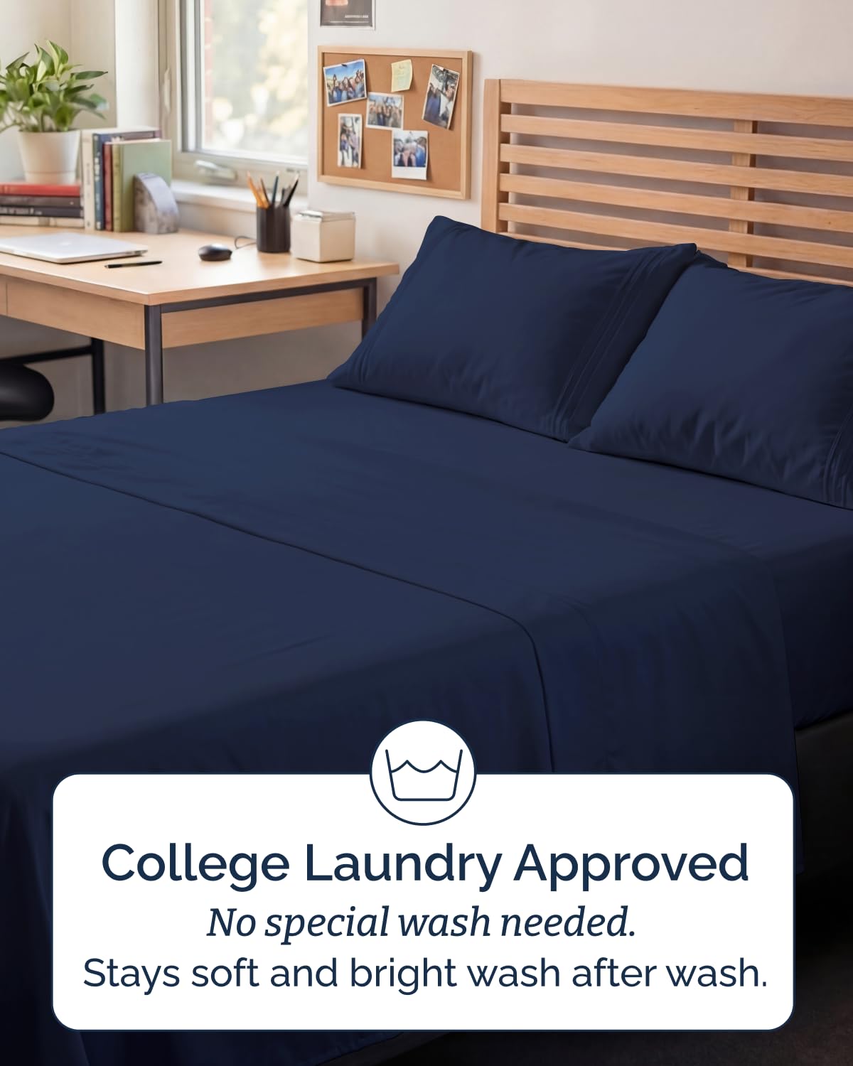 CGK Unlimited Full XL navy linens showcase durable stitching and color