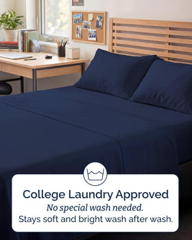 CGK Unlimited Full XL navy linens showcase durable stitching and color