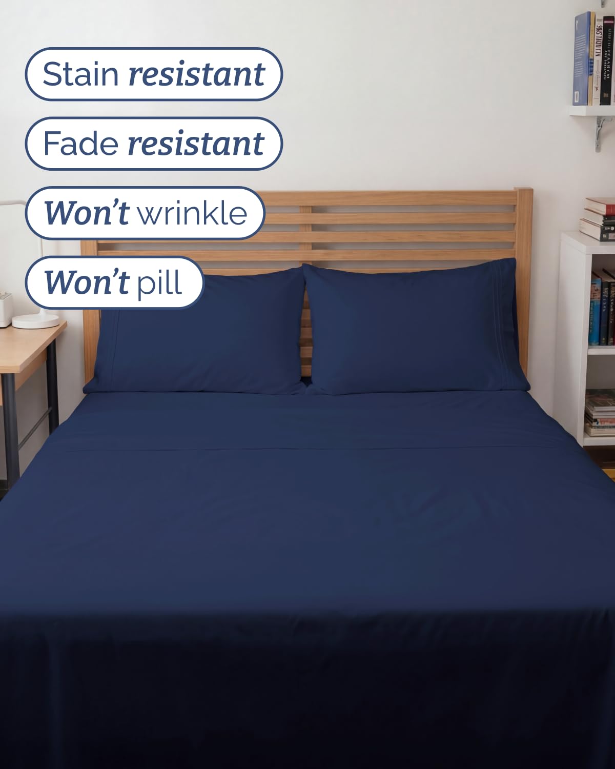 CGK Unlimited Full XL navy deep-pocket design fits 8-16 inch mattresses securely