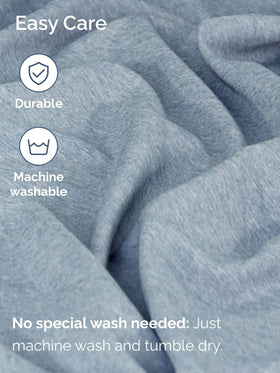 CGK Unlimited Hotel Luxury Bedding in Heathered Blue.
