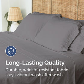 CGK Unlimited hotel-quality flat sheet creates a luxurious bedroom look.