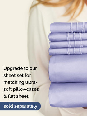CGK Unlimited hotel-quality lavender sheet offers plush comfort at home.