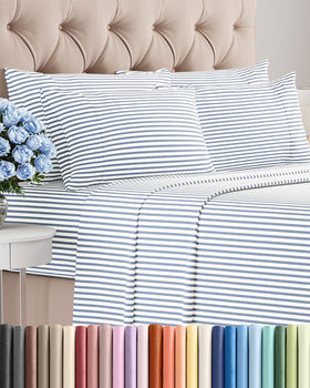 CGK Unlimited King 6-Piece Sheet Set flat sheet on bed for luxurious comfort.