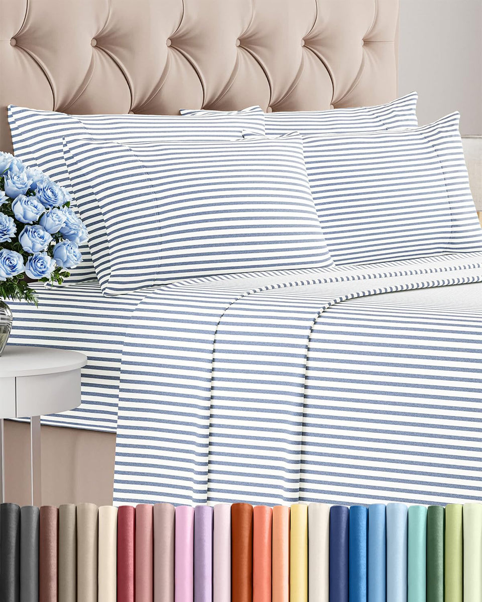 CGK Unlimited King 6-Piece Sheet Set flat sheet on bed for luxurious comfort.