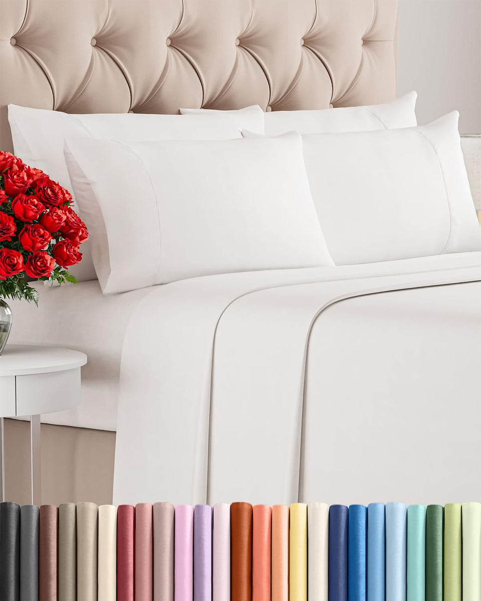 CGK Unlimited King 6-piece sheet set flat sheet delivers breathable cooling for a restful night.