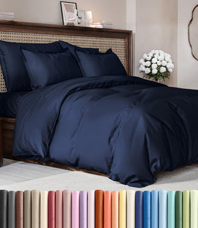 CGK Unlimited king duvet cover close-up of ultra-soft fabric for extra comfort.
