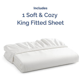 CGK Unlimited king fitted sheet in ultra-soft microfiber with cloud-like comfort.