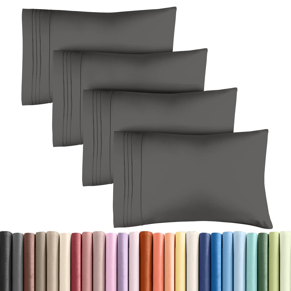 CGK Unlimited king pillow case set 4 microfiber fabric for lasting softness
