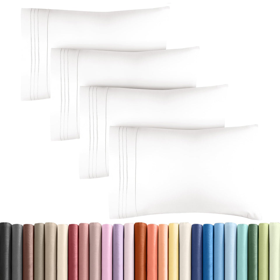 CGK Unlimited king pillow case set 4 showcases hotel-quality fabric for lasting pillow protection.