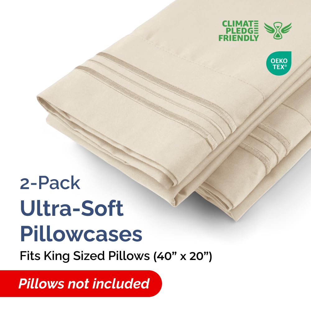 CGK Unlimited king pillow case universal fit for 20x36 and 20x40 pillows.