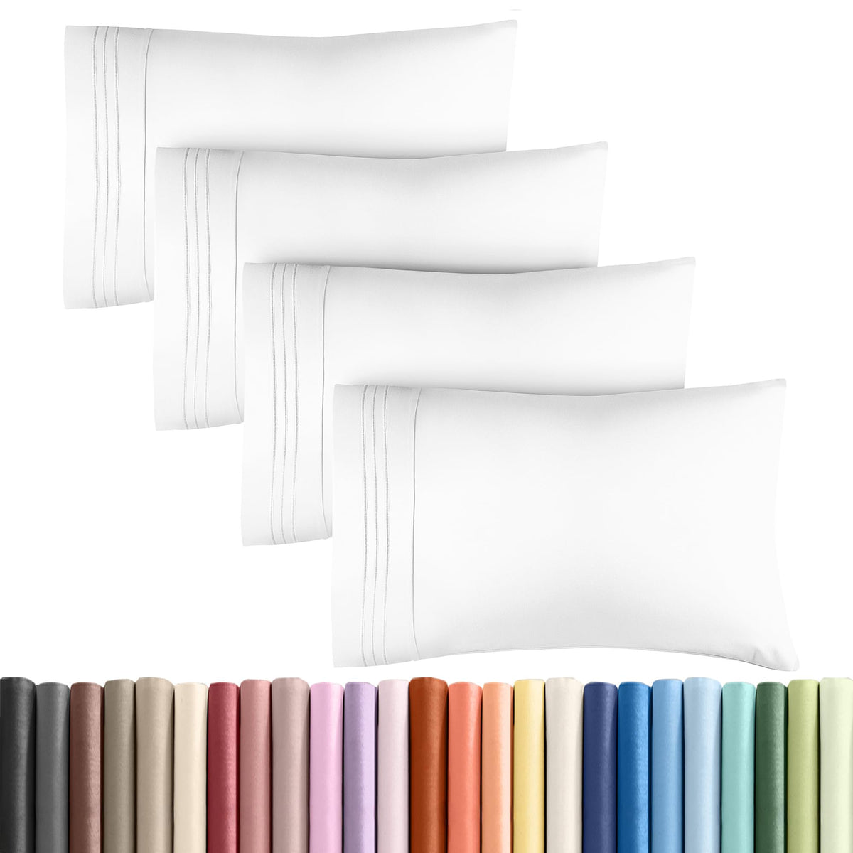 CGK Unlimited king pillow cases 4-pack ultra-soft microfiber for luxurious sleep