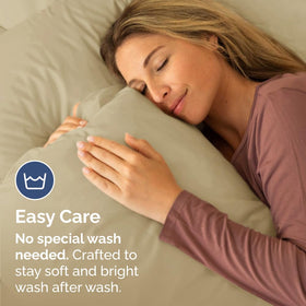 Machine washable CGK Unlimited pillow cases simplify care and maintenance.