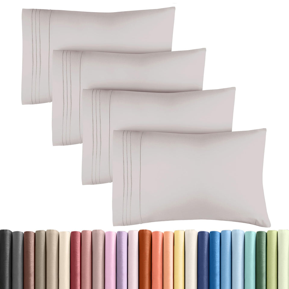 CGK Unlimited King Pillow Cases Set 4 in ultra-soft microfiber for plush comfort.