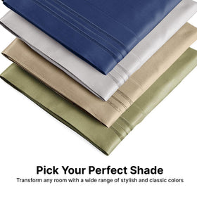 CGK Unlimited wrinkle-free pillow cases on bed.