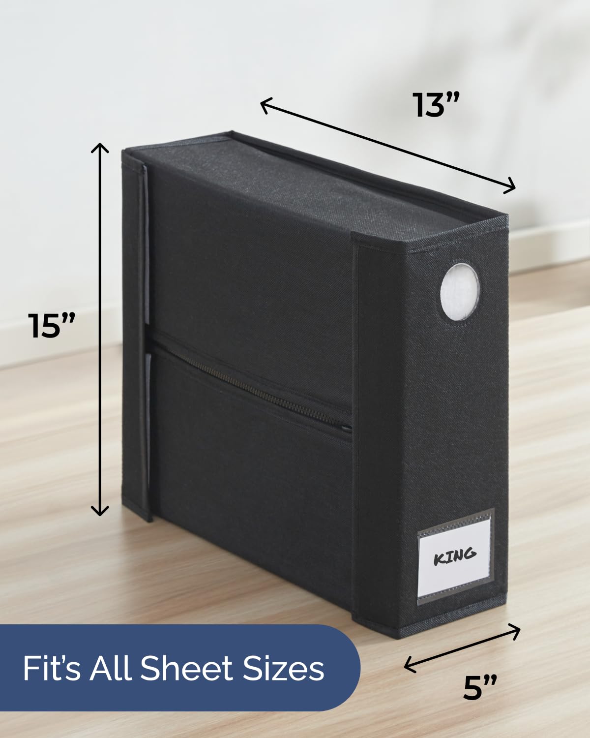 CGK Unlimited king and queen bedding storage keeps sets compact and organized.