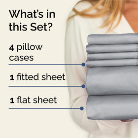 CGK Unlimited King fitted sheet provides deep-pocket fit for tall mattresses.