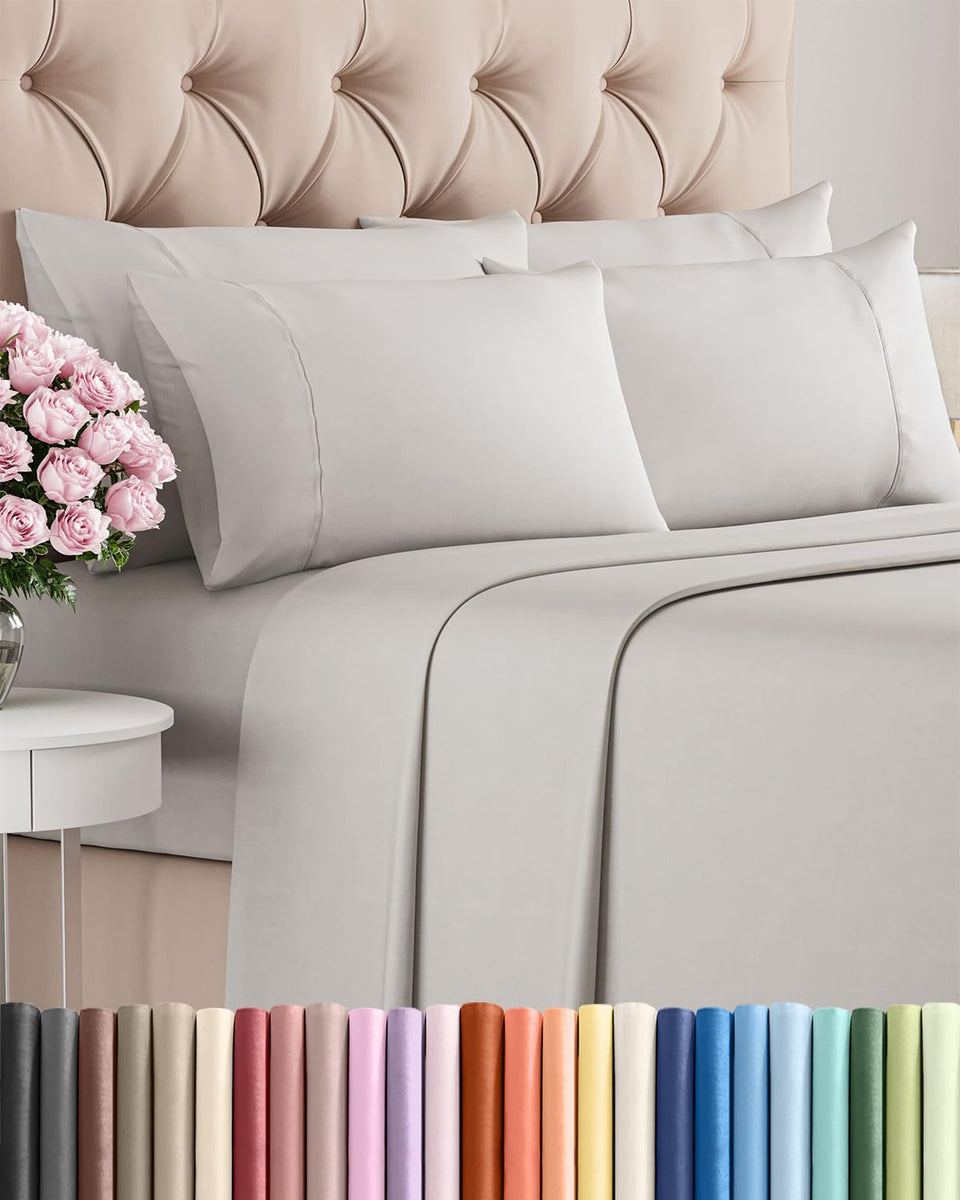 CGK Unlimited King flat sheet spread on bed showing cooling, breathable comfort