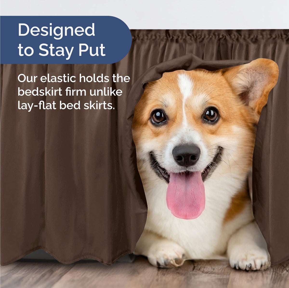 CGK Unlimited king-size bed skirt covers gaps for a neat look