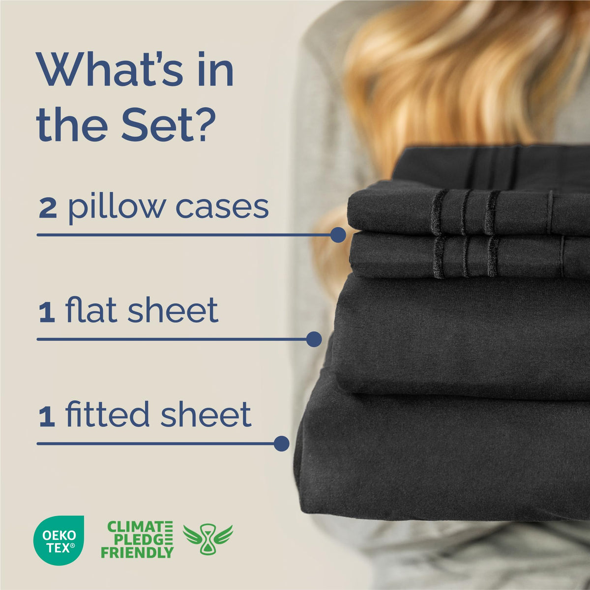 CGK Unlimited king-size fitted sheet shows deep pockets for secure mattress fit.