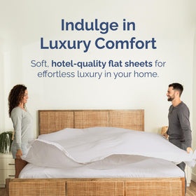 CGK Unlimited king-size flat sheet draped over bed for hotel-quality look