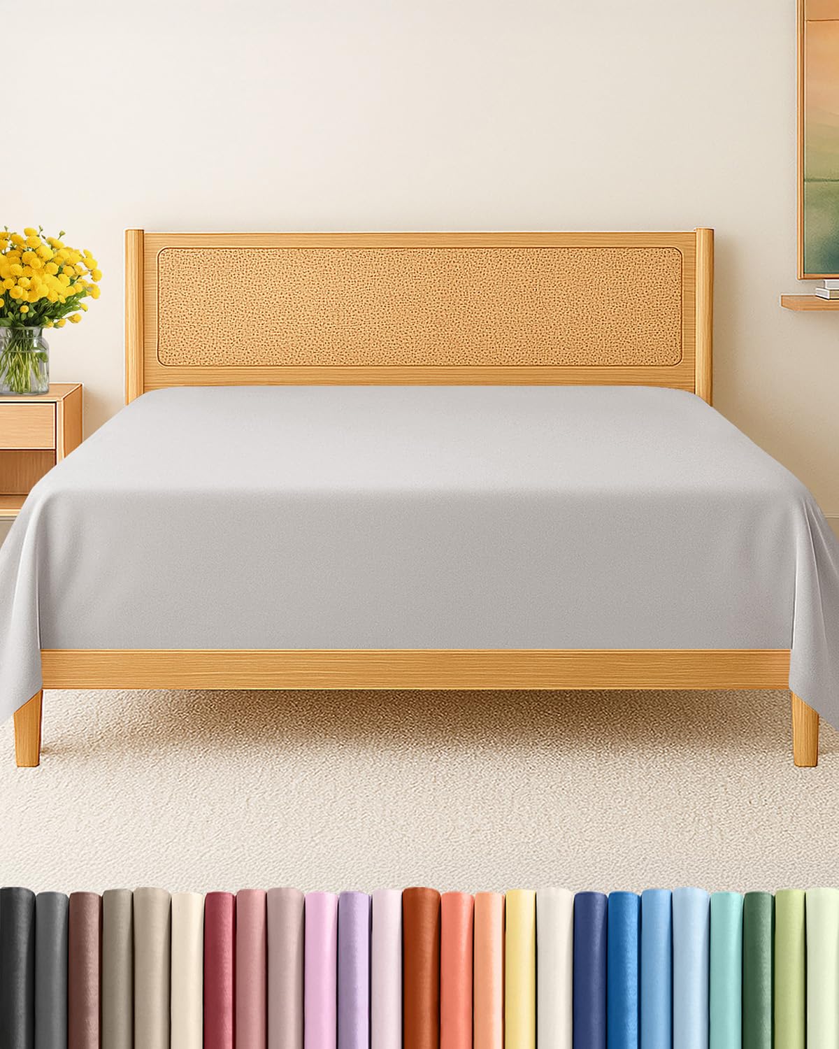 CGK Unlimited king-size flat sheet close-up of ultra-soft fabric