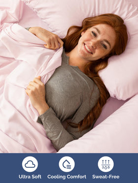 CGK Unlimited lavender pink bedding evokes hotel luxury for any room