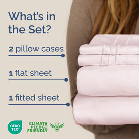 CGK Unlimited Lavender Pink sheet set on bed for calming look