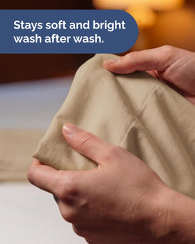 CGK Unlimited all-season comfort image highlights breathable microfiber for year-round use.