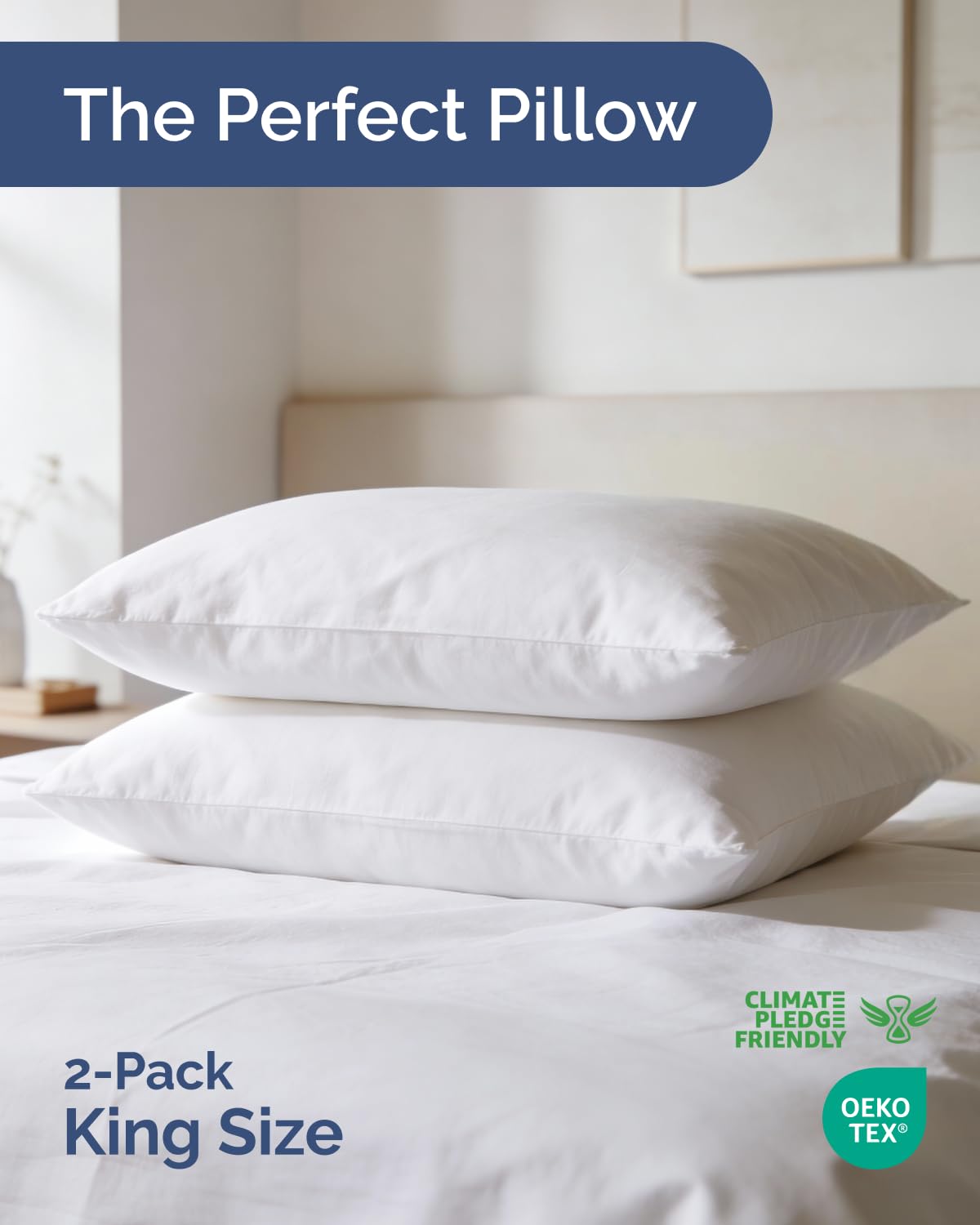 CGK Unlimited Linens pillow cover close-up, breathable fabric for lightweight comfort.