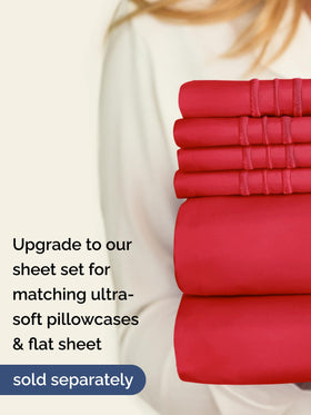 Silky-soft CGK Unlimited red queen sheet ready for a restful night