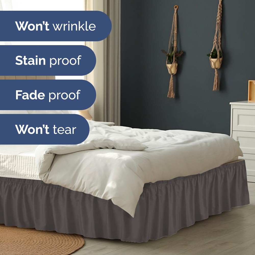 CGK Unlimited machine washable bed skirt for easy cleaning