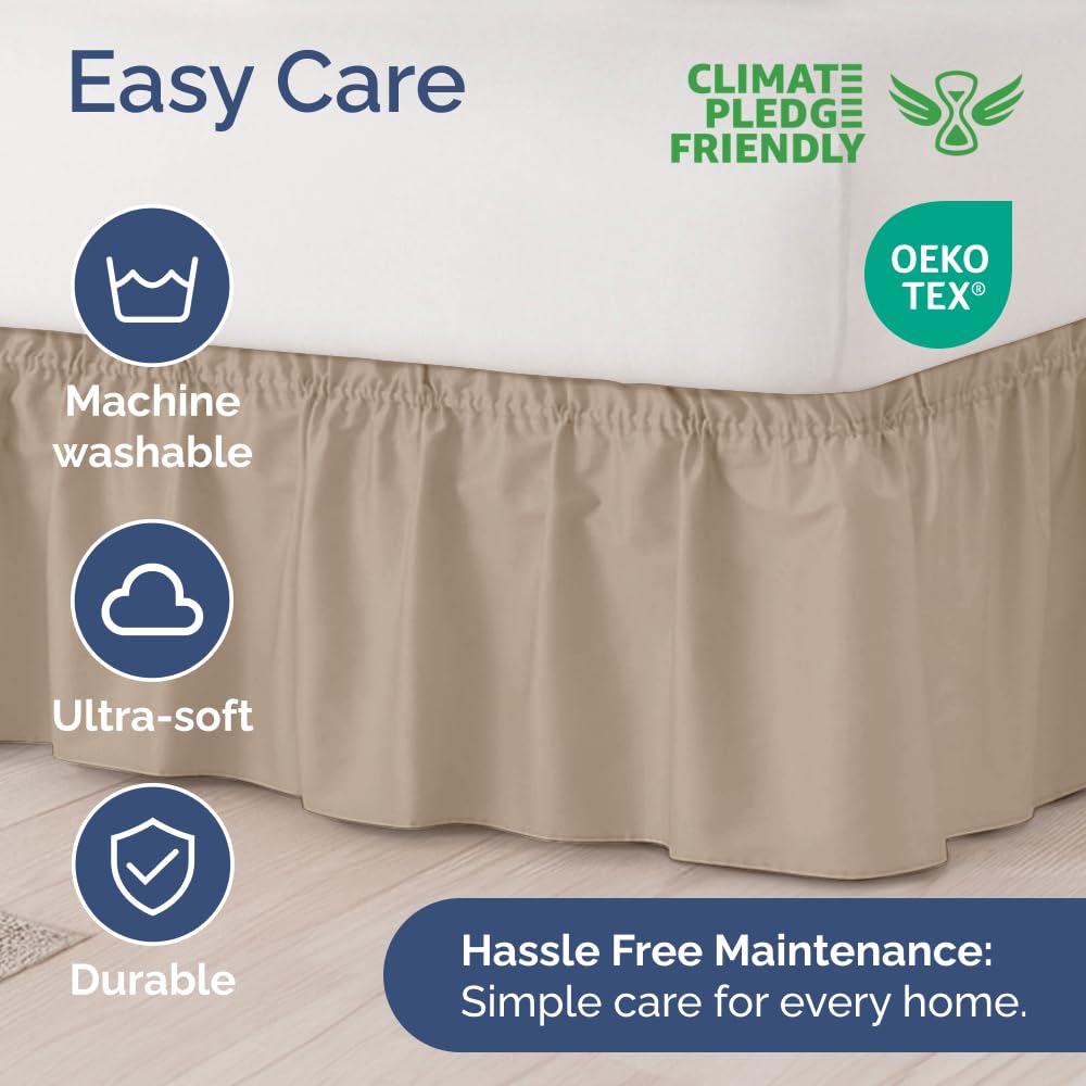 CGK Unlimited machine-washable bed skirt for simple care