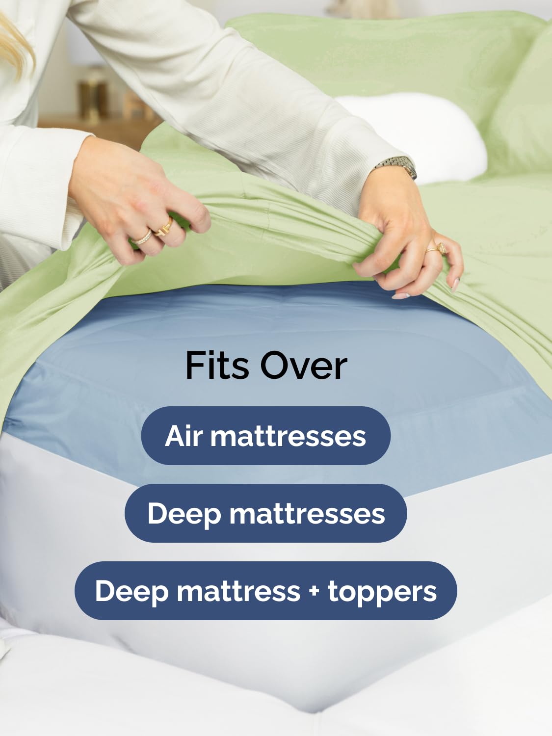 CGK Unlimited machine-washable queen sheet being laundered for easy care.
