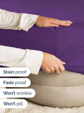 CGK Unlimited machine-washable purple king sheet for easy care.