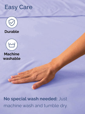 CGK Unlimited machine-washable lavender sheet for easy care and quick refresh.