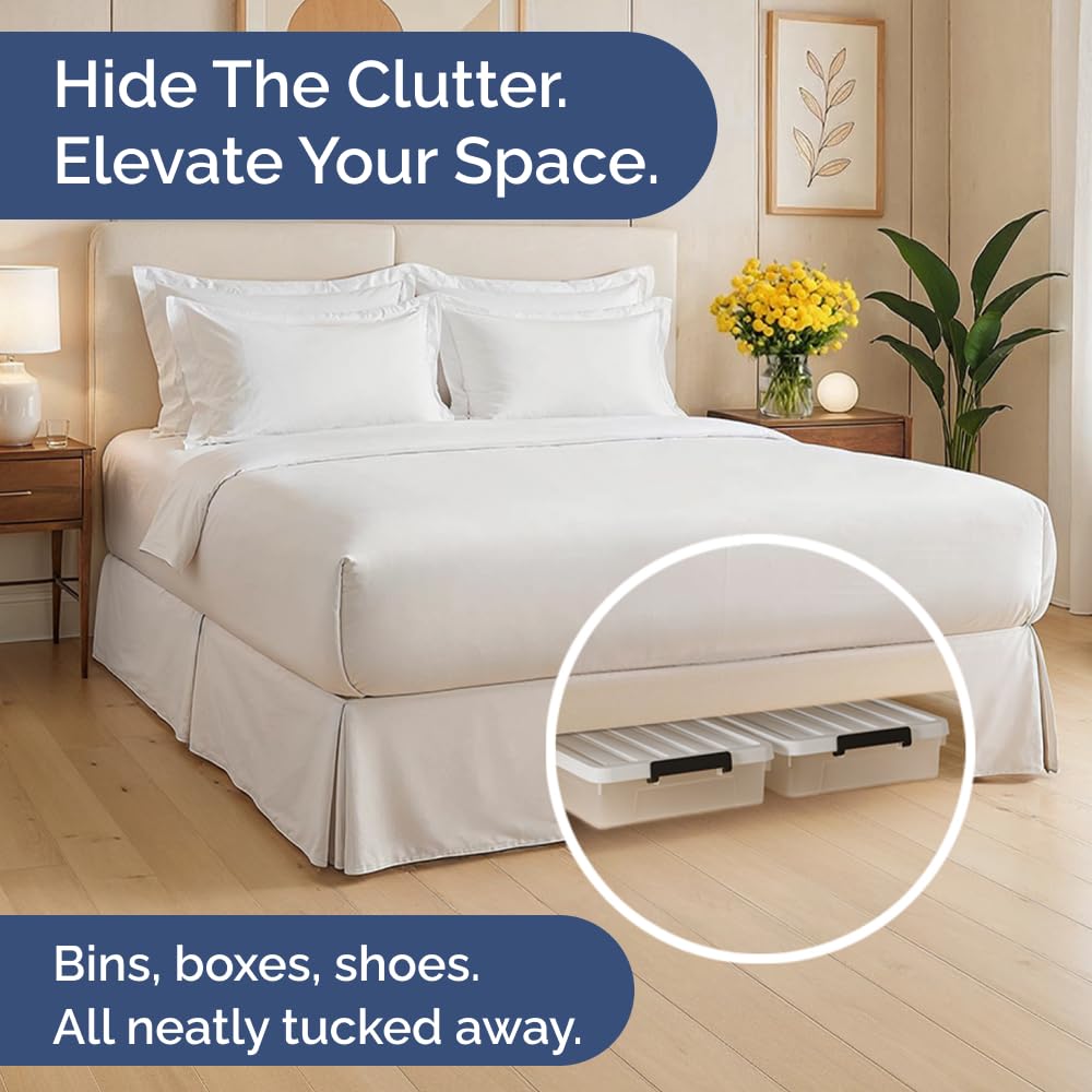 CGK Unlimited machine-washable microfiber bed skirt offers wrinkle resistance and easy care.