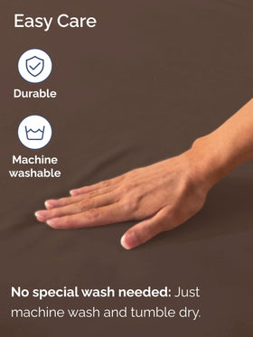 Machine-washable queen sheet in brown for easy care