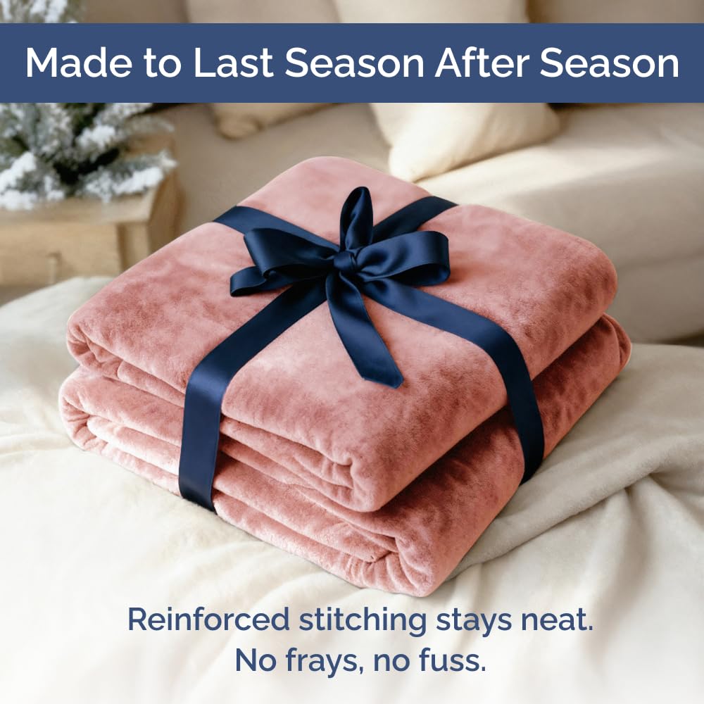 CGK Unlimited machine-washable rose pink blanket simplifies care and maintenance