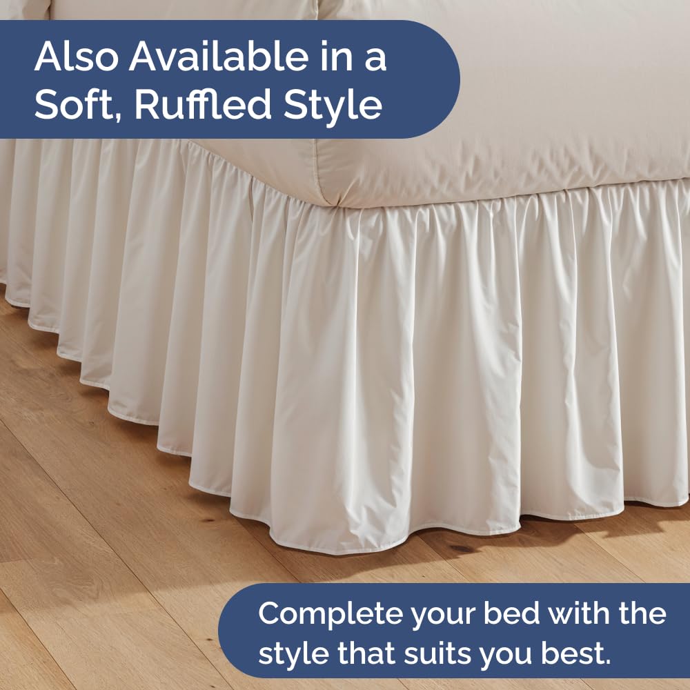 CGK Unlimited pleated bed skirt king size machine-washable for simple maintenance