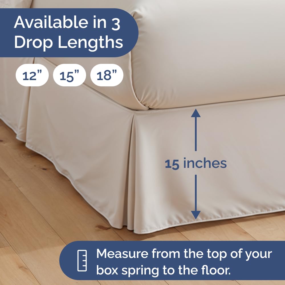 CGK Unlimited pleated bed skirt king size under-bed storage concealment for neat rooms