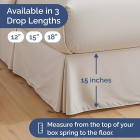 CGK Unlimited pleated bed skirt king size under-bed storage concealment for neat rooms