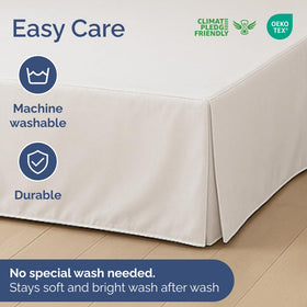CGK Unlimited pleated bed skirt king size wrinkle-free finish for easy care